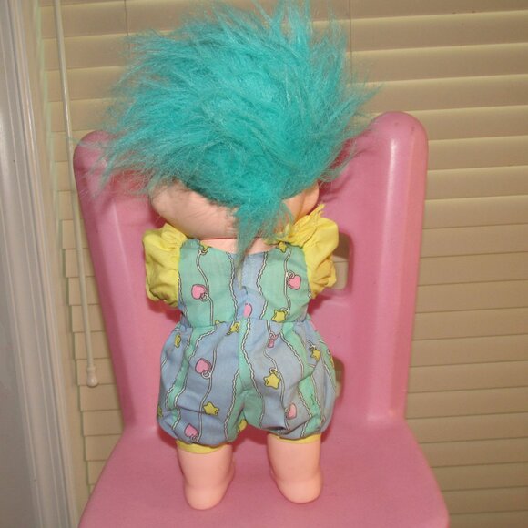 Vintage 1991 Magic Trolls Doll by Applause – Teal Hair, Moon & Stars Eyes –Rare - Picture 6 of 8
